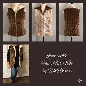 Faux Fur Reversible Vest by WolfTales